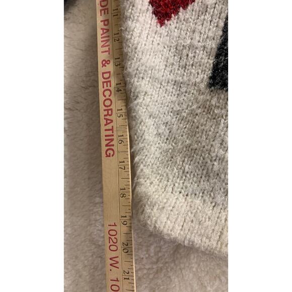 Vintage Long Cardigan with Abstract Geo Pattern Cacoon Style Small Chunky Knit - Picture 6 of 7